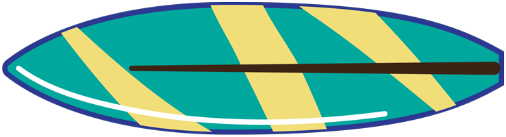 teal surfboard graphic