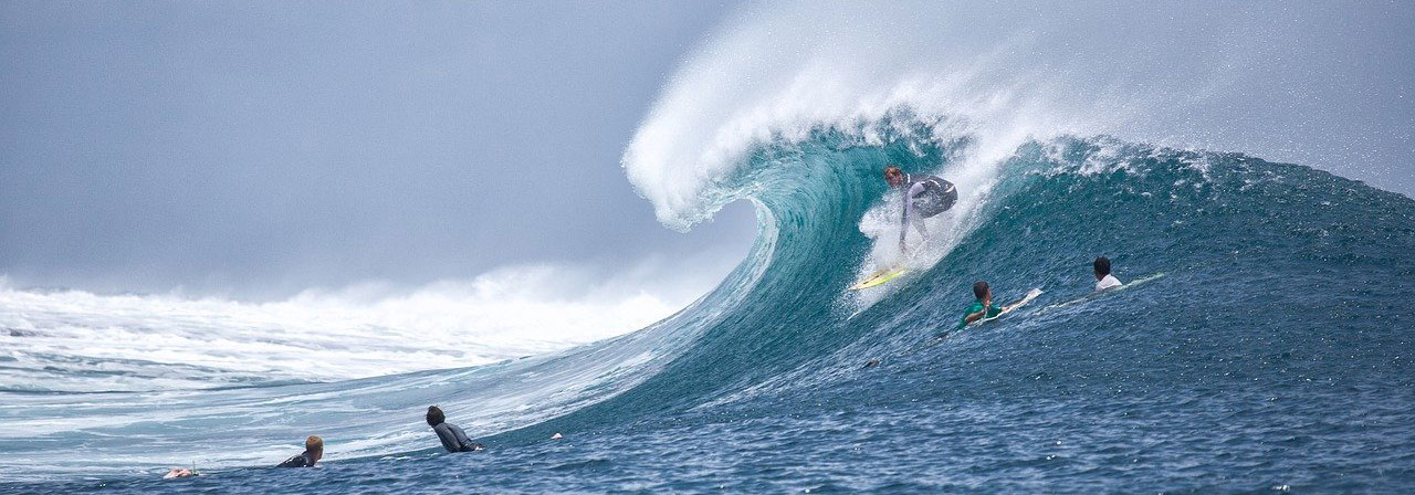 person surfing big wave